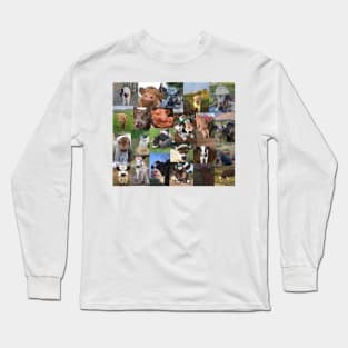 cows aesthetic collage Long Sleeve T-Shirt